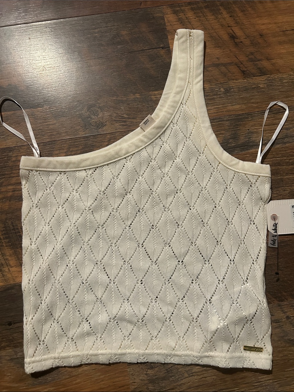 Billabong Cream Knit One-Shoulder Top
